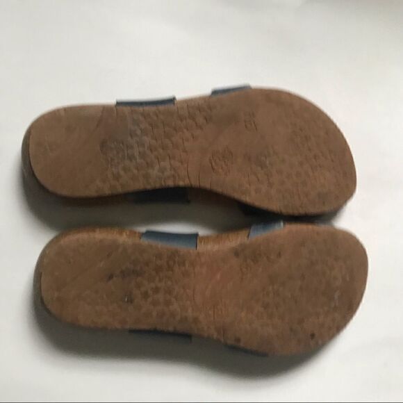 - Yokono blue leather buckle sandals with cork heel size 8 - Picture 7 of 8